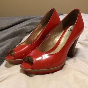 Sofft Open-Toe Pumps in Deep Orange